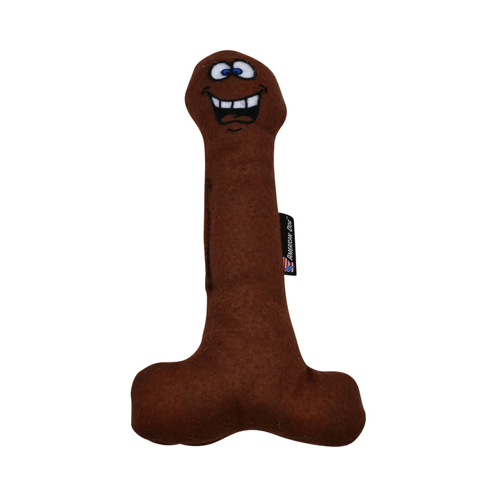Brown penis toy with smiley face