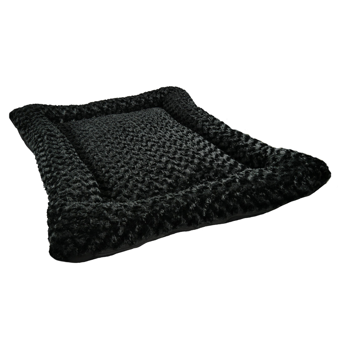 Black rectangle fleece dog bed