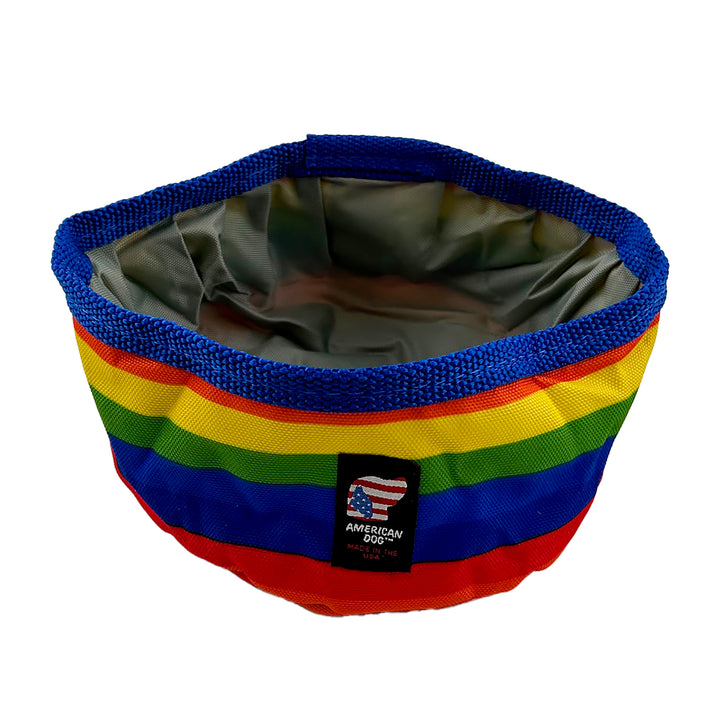 Rainbow striped water bowl