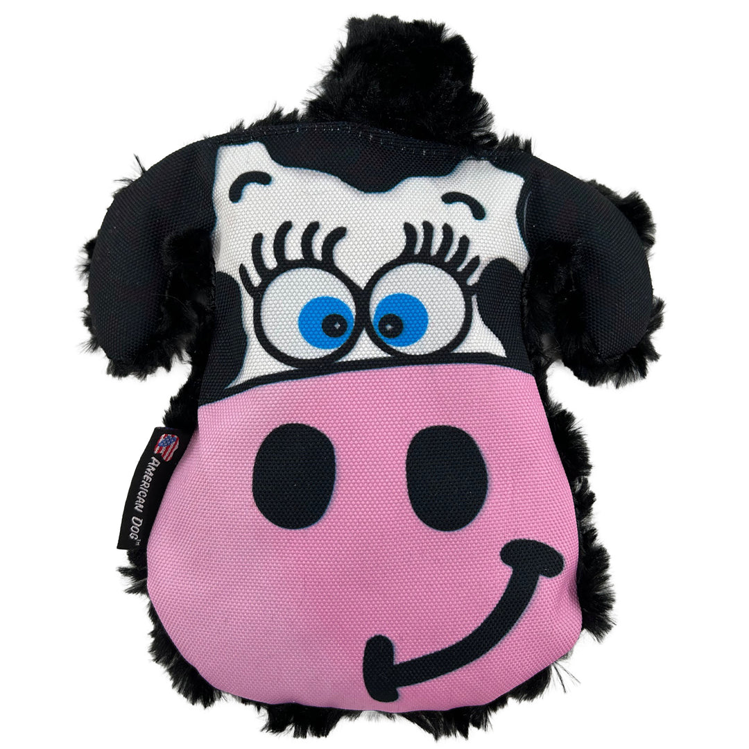 Cow face animated with pink muzzle dog toy