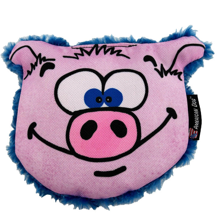 Pink pig face dog toy