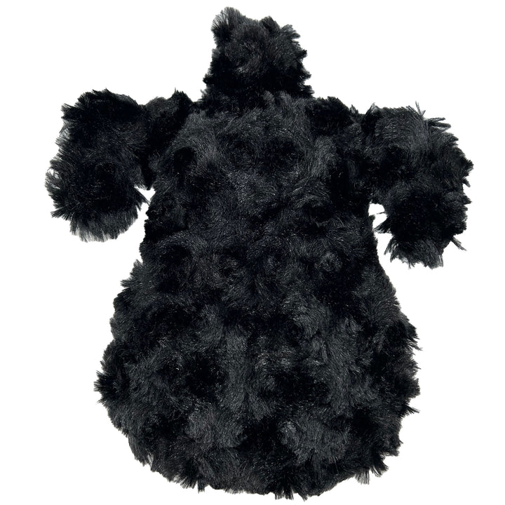 Back side cow dog toy black fuzzy fleece